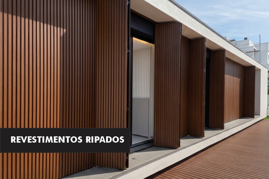 Catálogo de cores de revestimentos ripados de alumínio e WPC disponíveis para entrega em Caxias do Sul.
